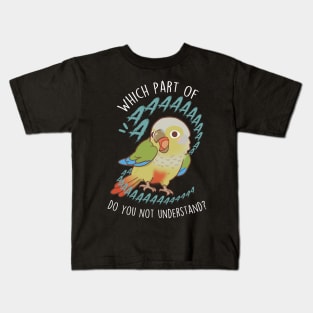 Cinnamon Green-cheeked Conure Parrot Aaaa Kids T-Shirt